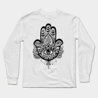 Hamsa Hand Sunflower Long Sleeve T-Shirt